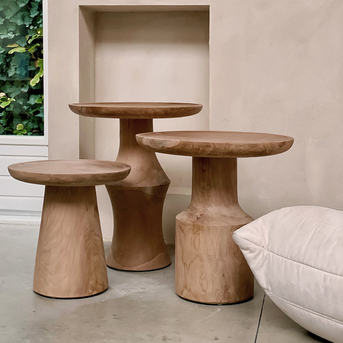 Mori teakwood side table Day - natural teak