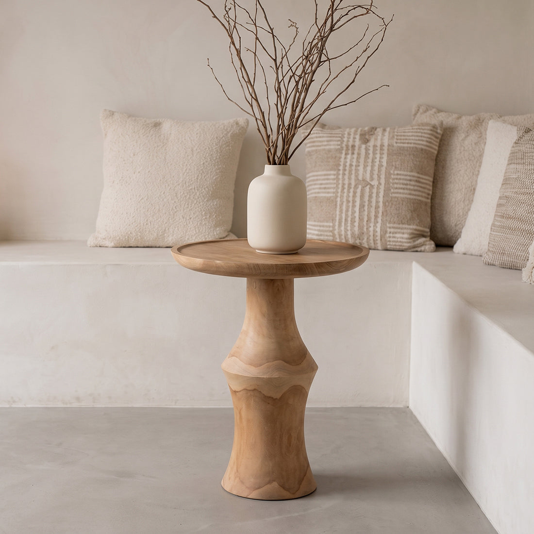 Mori teak side table Dawn - natural teak