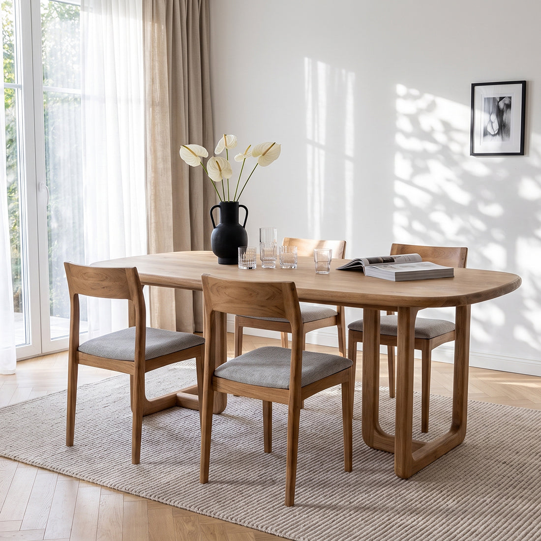 Invierno teak wood dining table - 200 cm